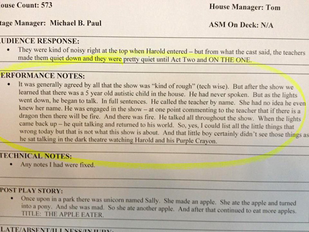 Seattle Children's Theatre Performance Note Seattle Children's Theatre Performance Note