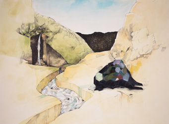 Gala Bent, Contemplation of Sorrow, Mixed media on paper, 2012