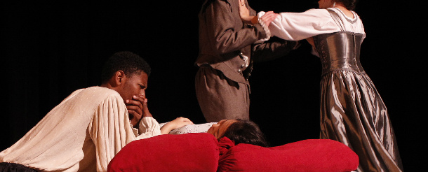 Students performing in Young Shakespeare Workshop's presentation of 'Othello'. Photo by Chris Bennion. Students performing in Young Shakespeare Workshop's presentation of 'Othello'. Photo by Chris Bennion.